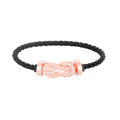 [Bloom]CHANCE LARGE 8 FIGURE BUCKLE HALF DIAMOND BRACELET ROSE GOLD