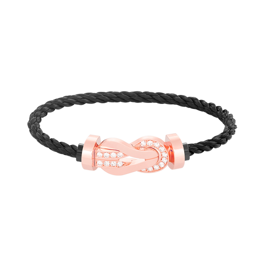 [Bloom]CHANCE LARGE 8 FIGURE BUCKLE HALF DIAMOND BRACELET ROSE GOLD