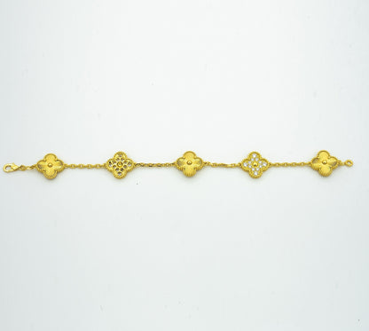 [Bloom]CLOVER BRACELET 5 MOTIFS GOLD DIAMOND