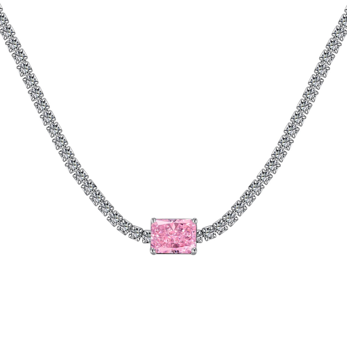 [Bloom]2.0 carat Ornate Emerald Cut Necklace