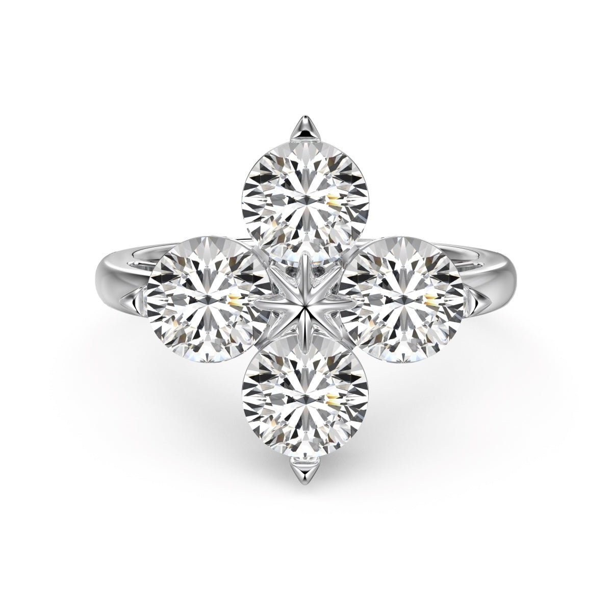 [Bloom]Four-Leaf Clover Eight-Pointed Star Ring