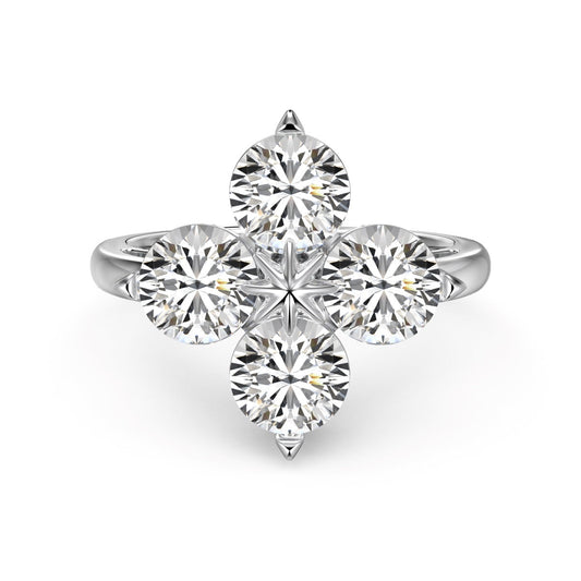 [Bloom]Four-Leaf Clover Eight-Pointed Star Ring