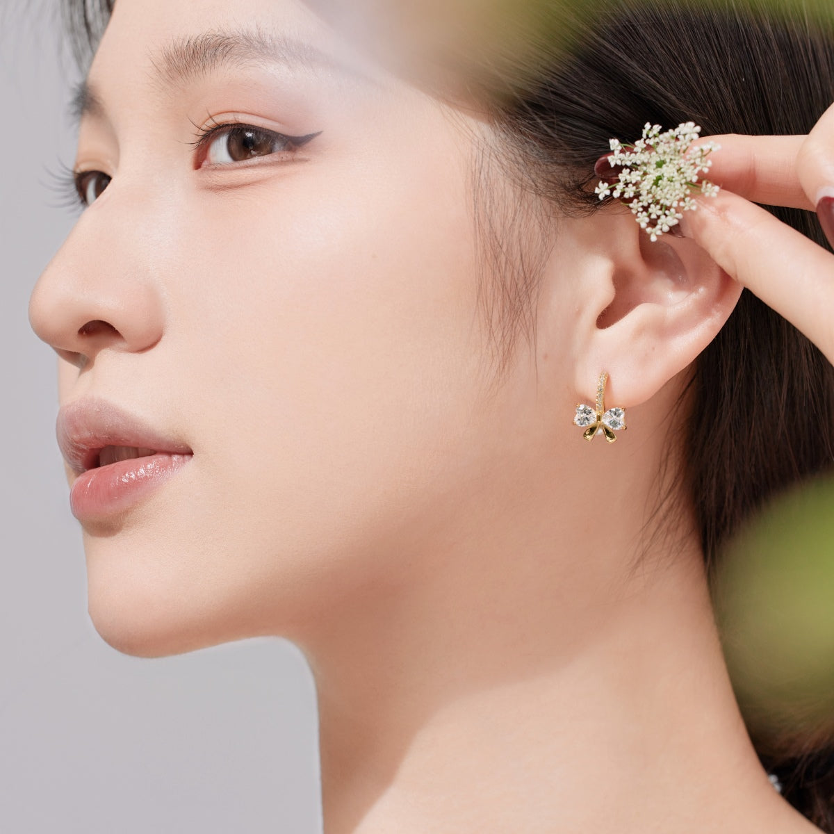 [Bloom]Exquisite Earrings With Heart-Shaped Bow Design