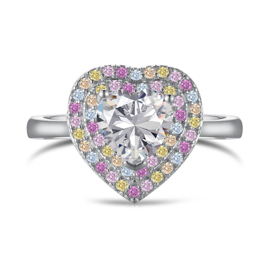 [Bloom]Delicate Ebullient Heart Shape Wedding Ring