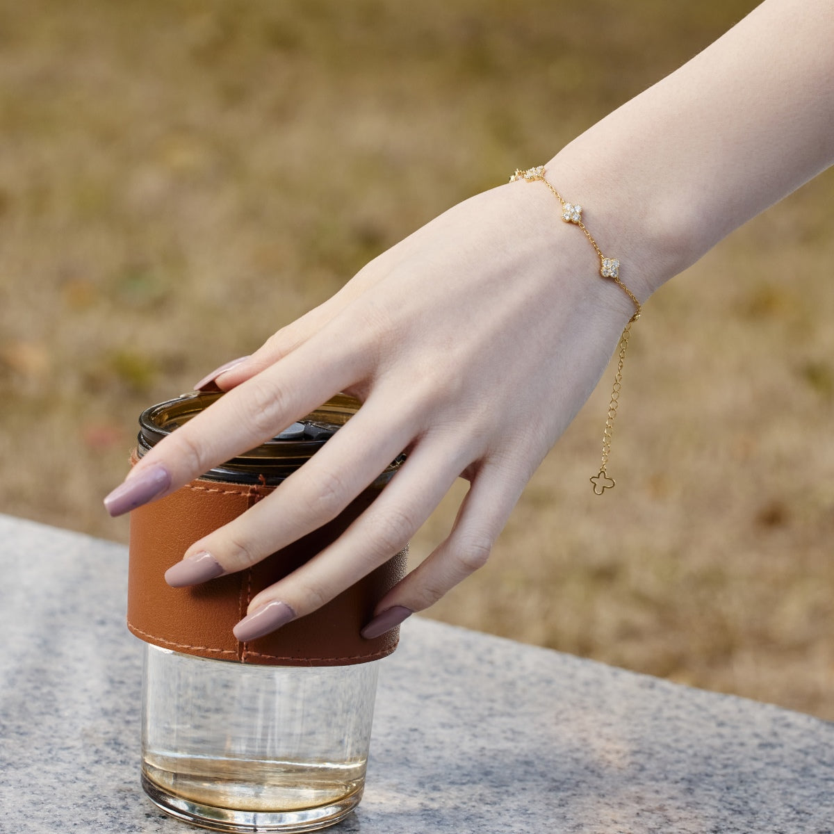 [Bloom]Four-Leaf Clover Hollow Butterfly Bracelet