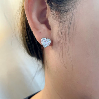 [Bloom]Sparkling Heart Shape Lover Earrings