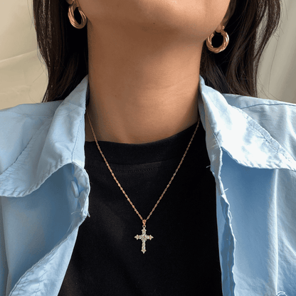 [Bloom]Delicate Cross Shape Necklace