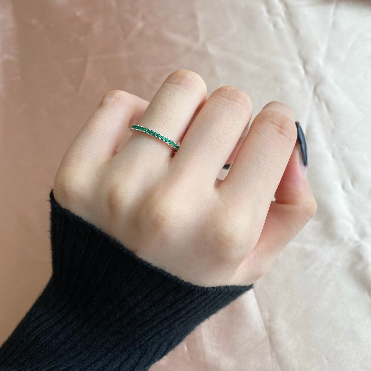 [Bloom]Delicate Sparkling Round Cut Daily Ring