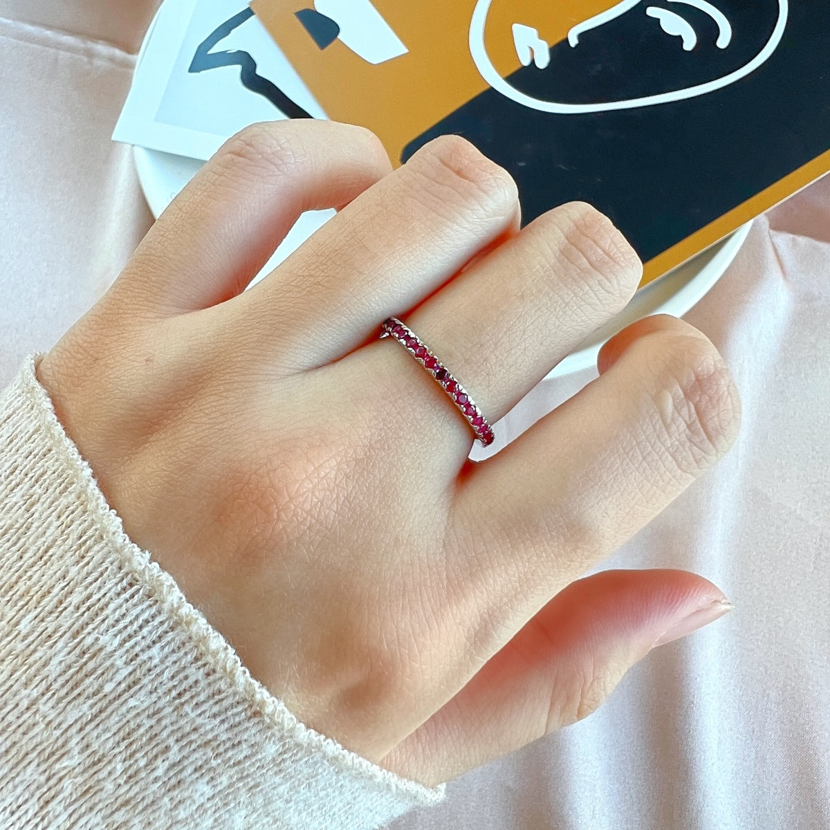 [Bloom]Delicate Sparkling Round Cut Daily Ring