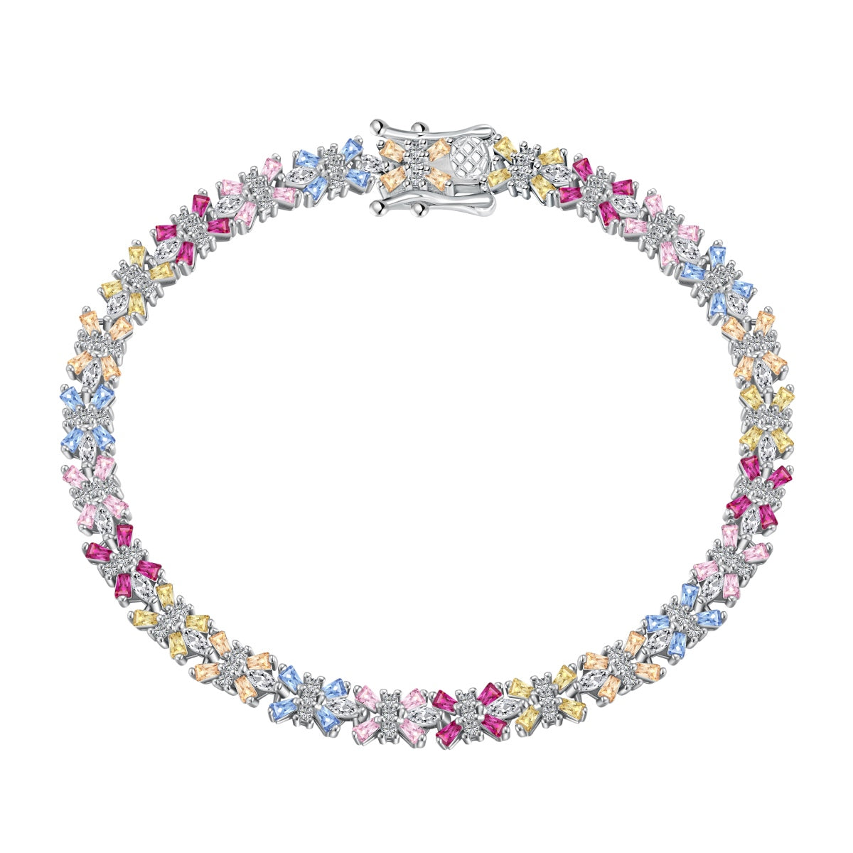 [Bloom]Radiant Colorful Emerald Cut Party Bracelet