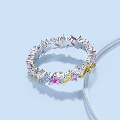 [Bloom]Dazzling Polychromatic Multi cut Daily Ring