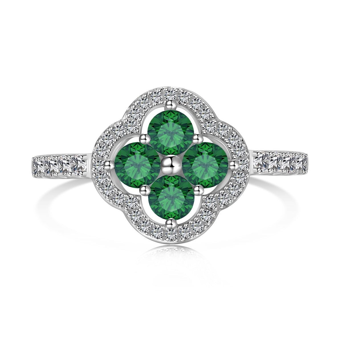 [Bloom]Four Leaf Clover Flower Design Ring