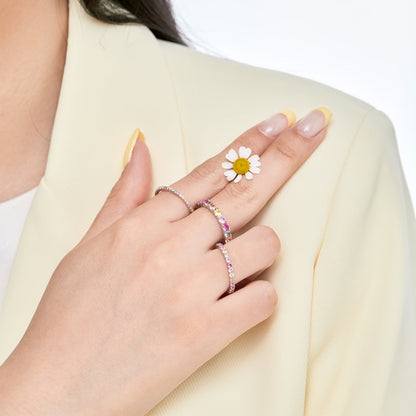 [Bloom]Dazzling Lustrous Round Cut Tennis Ring