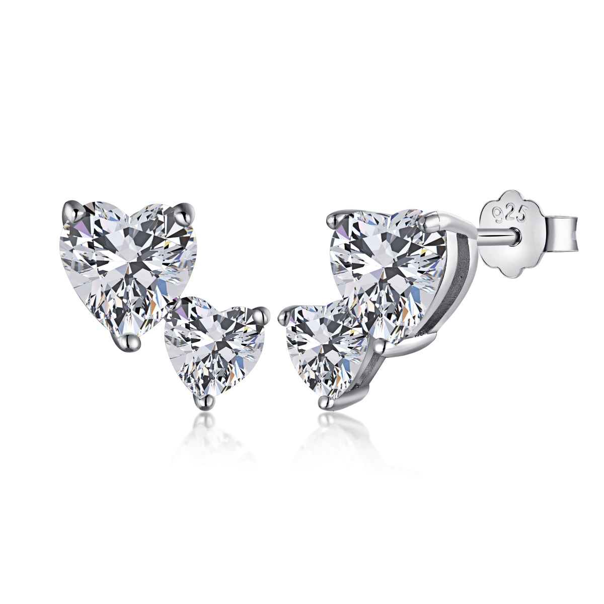 [Bloom]Double Heart-Shape Classic Princess Style Earrings