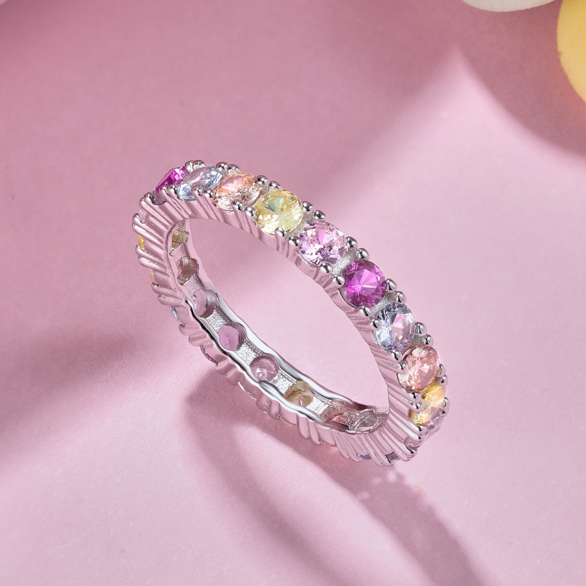 [Bloom]Dazzling Lustrous Round Cut Tennis Ring