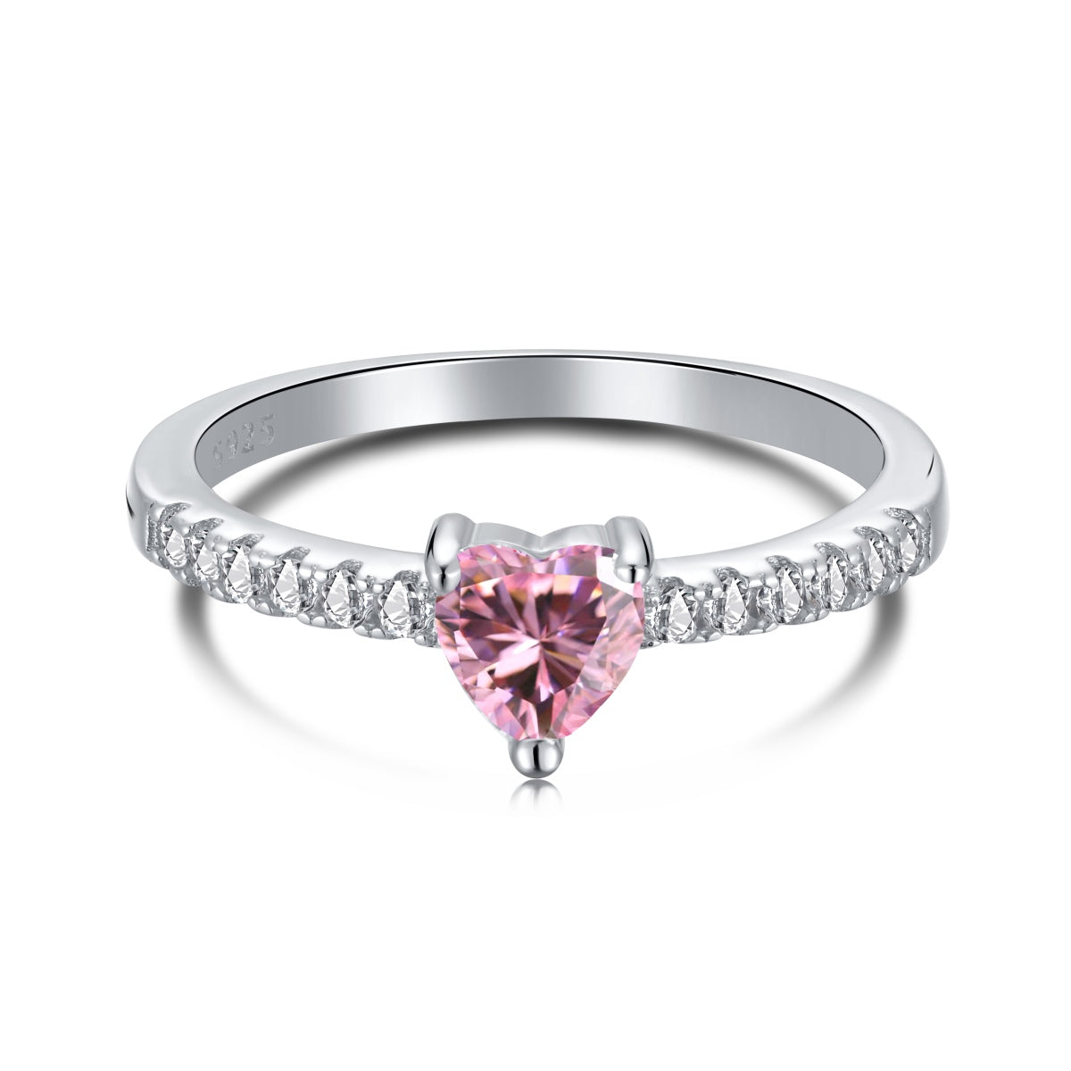 [Bloom]0.5 Carat CaratEternity Charming Heart Shape Lover Ring