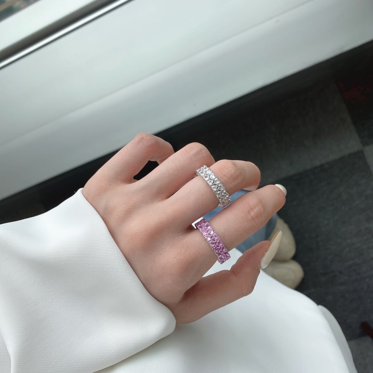 [Bloom]Sparkling Full Heart Ring