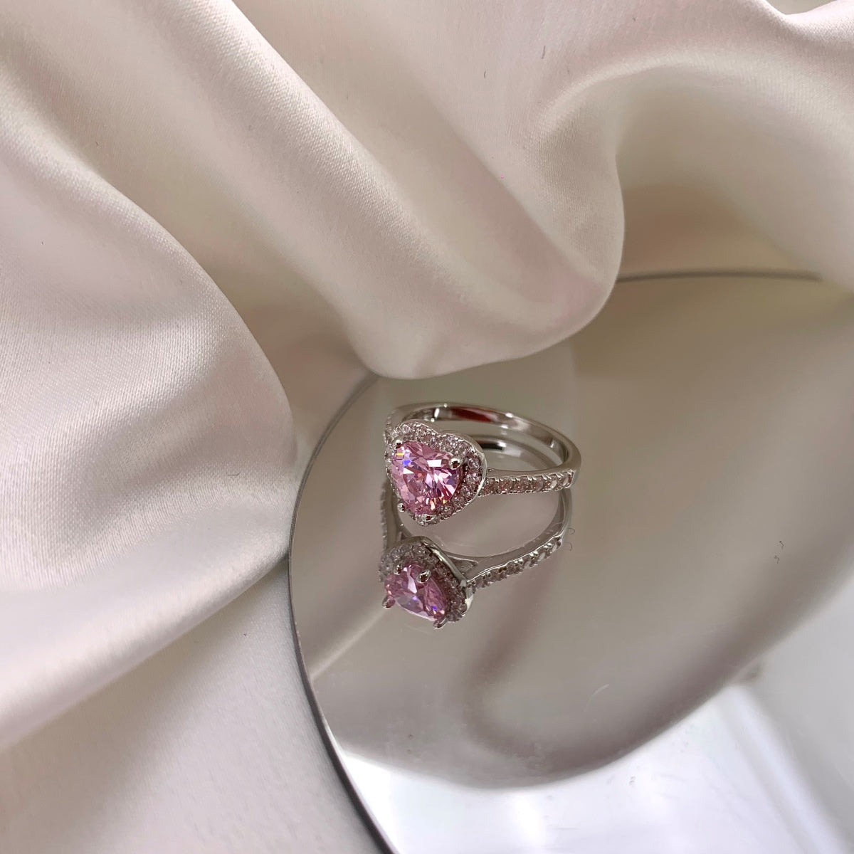 [Bloom]Eternity Splashy Romantic Heart Shape Lover Ring