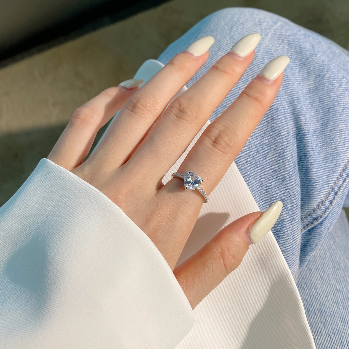 [Bloom]2.0 Carat Dazzling Lustrous Heart Cut Lover Ring