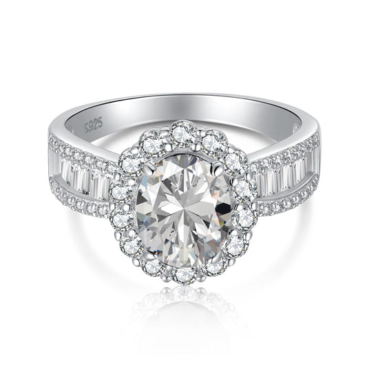 [Bloom]1.5 Carat Dazzling Charming Oval Cut Banquet Ring