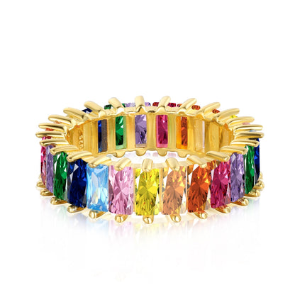 [Bloom]Unique Colorful Radiant Cut RIng