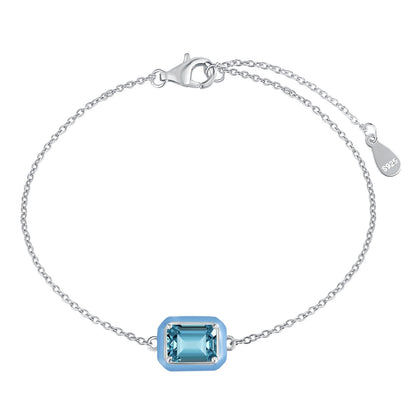 [Bloom]2.0 Carat Sparkling Colorful Emerald Cut Daily Bracelet