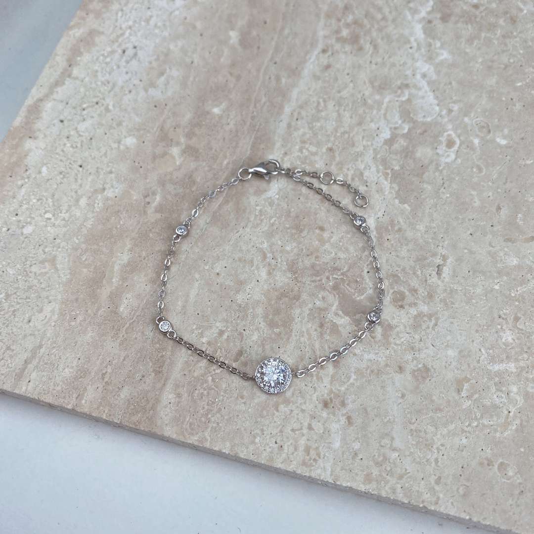 [Bloom]Dazzling Round Cut Shape Bracelet