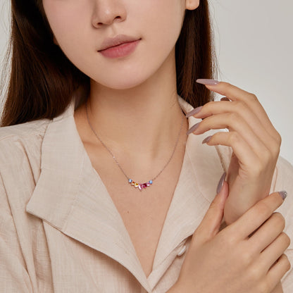 [Bloom]Dainty Colorful Heart Necklace