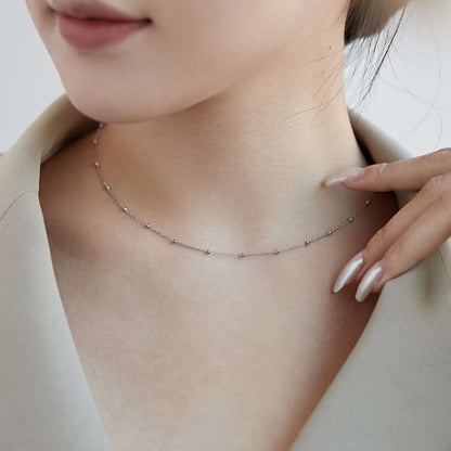 [Bloom]Small Bead Clavicle Chain Simple Necklace