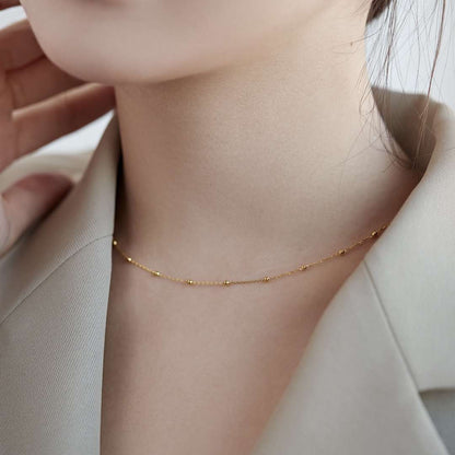 [Bloom]Small Bead Clavicle Chain Simple Necklace