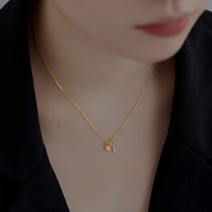 [Bloom]Unique Heart Shape Key Pendent Necklace