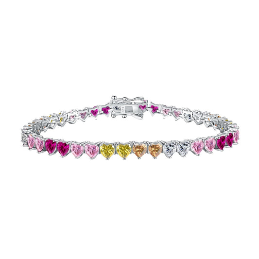 [Bloom]Luxurious Colorful Romantic Heart Shape Lover Bracelet