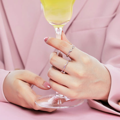 [Bloom]Dainty Colorful Round Cut Party Ring