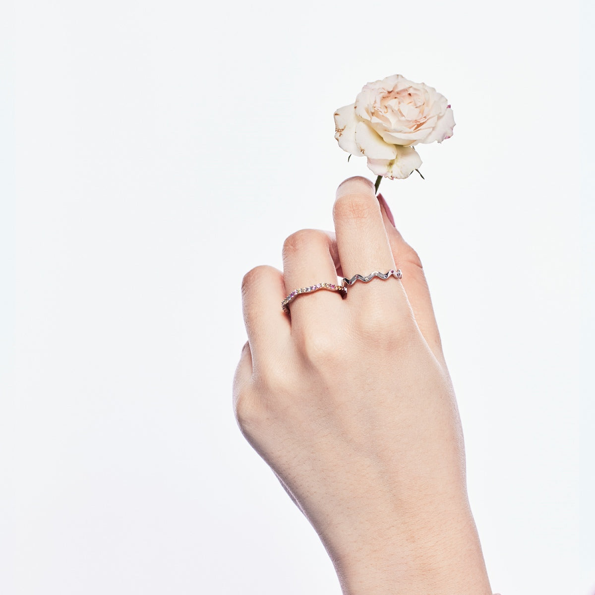 [Bloom]Dainty Colorful Round Cut Party Ring