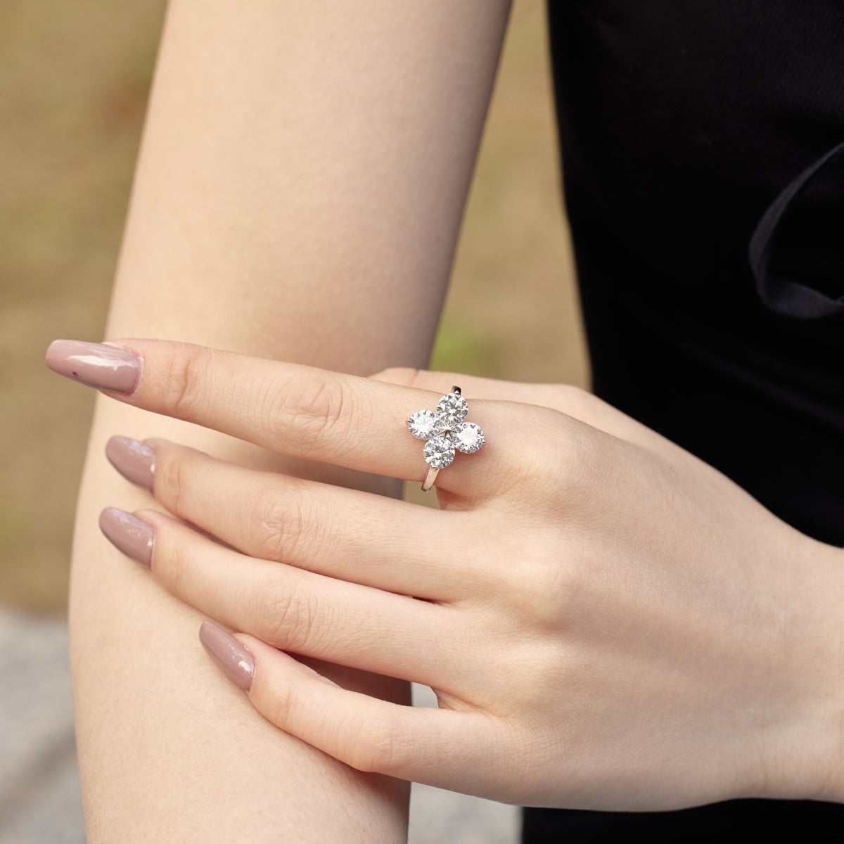 [Bloom]Four-Leaf Clover Eight-Pointed Star Ring