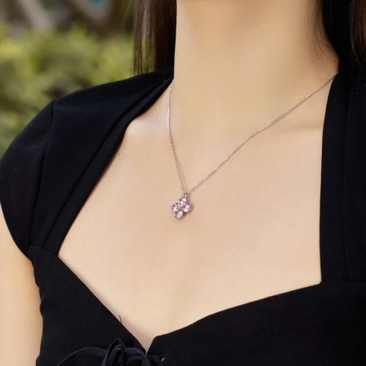 [Bloom]Four-Leaf Clover And Eight-Pointed Star Necklace