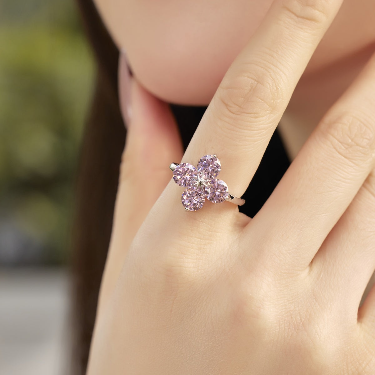 [Bloom]Four-Leaf Clover Eight-Pointed Star Ring