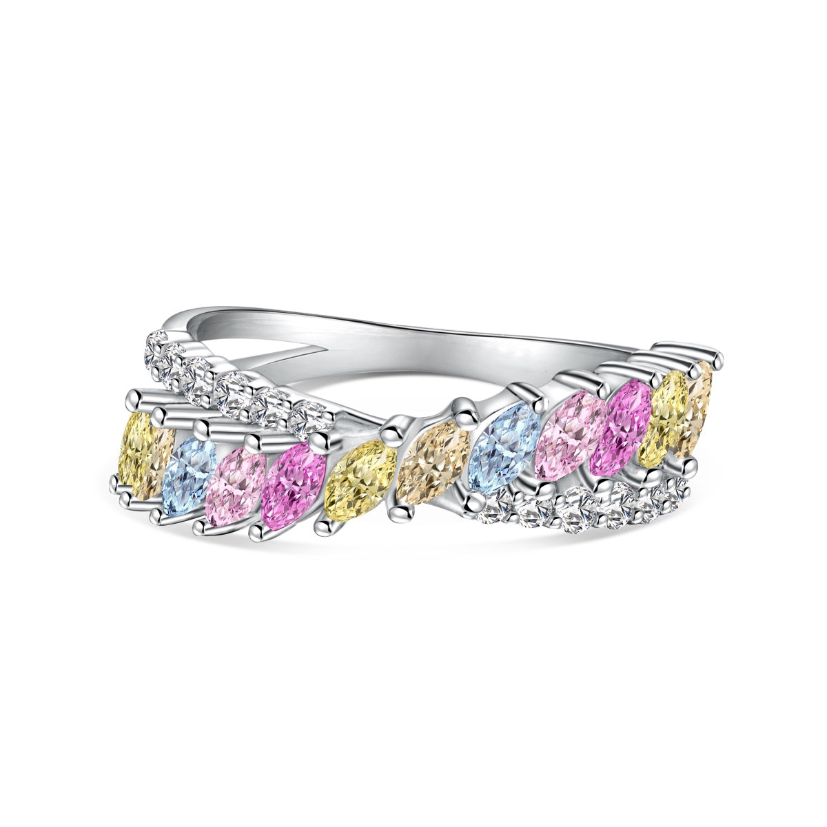 [Bloom]Unique Colorful Marquise Cut Daily Ring