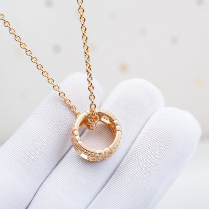 [Bloom]PARENTESI NECKLACE PINK GOLD DIAMOND