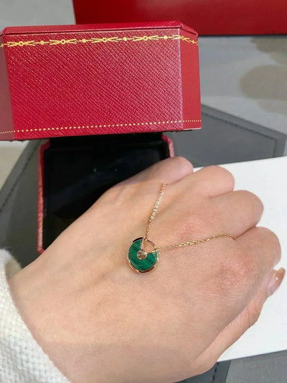 [Bloom]AMULETTE ROSE GOLD MALACHITE NECKLACE