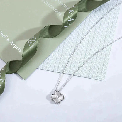 [Bloom]CLOVER  15MM DIAMOND LASER NECKLACE SILVER