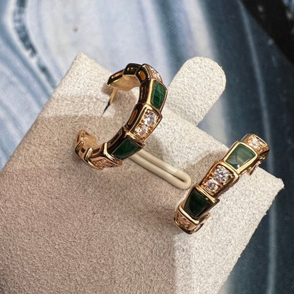 [Bloom]SERPENTI MALACHITE PINK GOLD EARRINGS