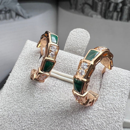 [Bloom]SERPENTI MALACHITE PINK GOLD EARRINGS