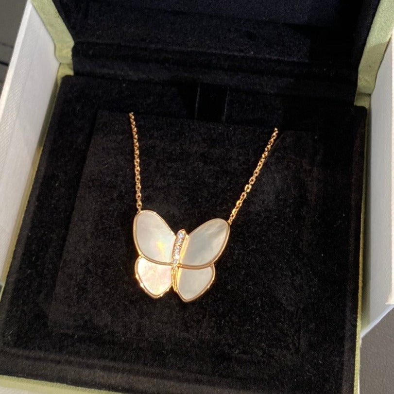 [Bloom]BUTTERFLY GOLD MOP DIAMOND NECKLACE