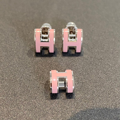 [Bloom]MINI POP H SILVER EARRINGS PINK