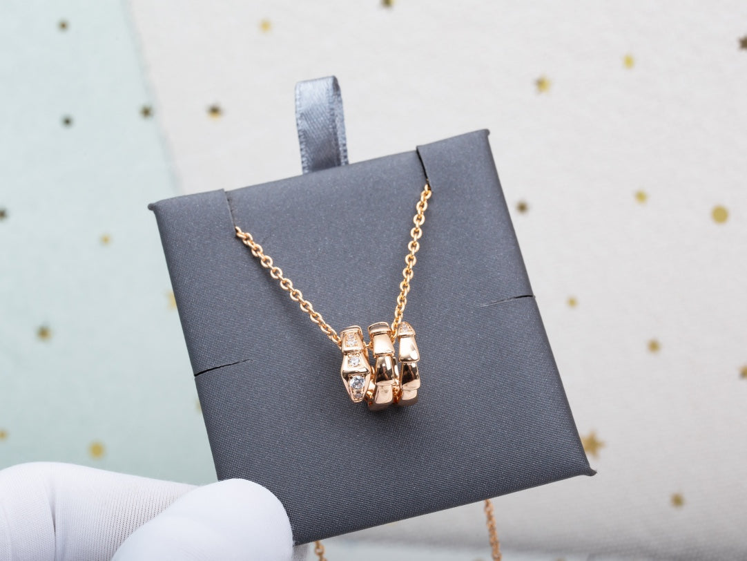 [Bloom]SERPENTI PINK GOLD NECKLACE DIAMOND