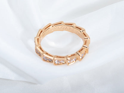 [Bloom]SERPENTI RING PINK GOLD DIAMOND PAVED 3MM