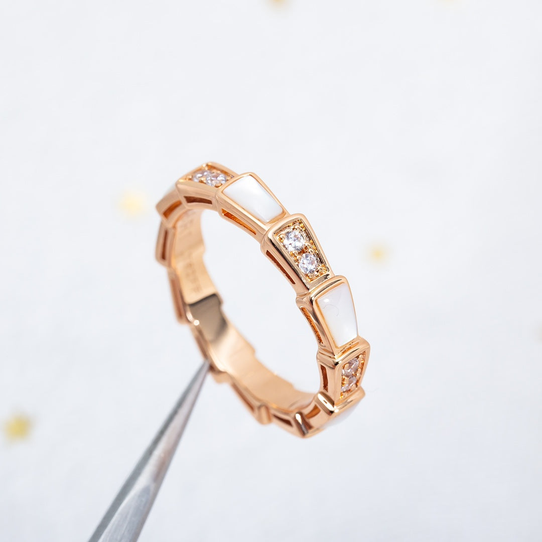 [Bloom]SERPENTI RING PINK GOLD DIAMOND MOP 3MM