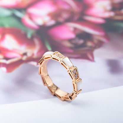 [Bloom]SERPENTI RING PINK GOLD DIAMOND MOP 3MM