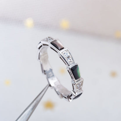 [Bloom]SERPENTI RING SILVER  DIAMOND BLACK MOP 3MM